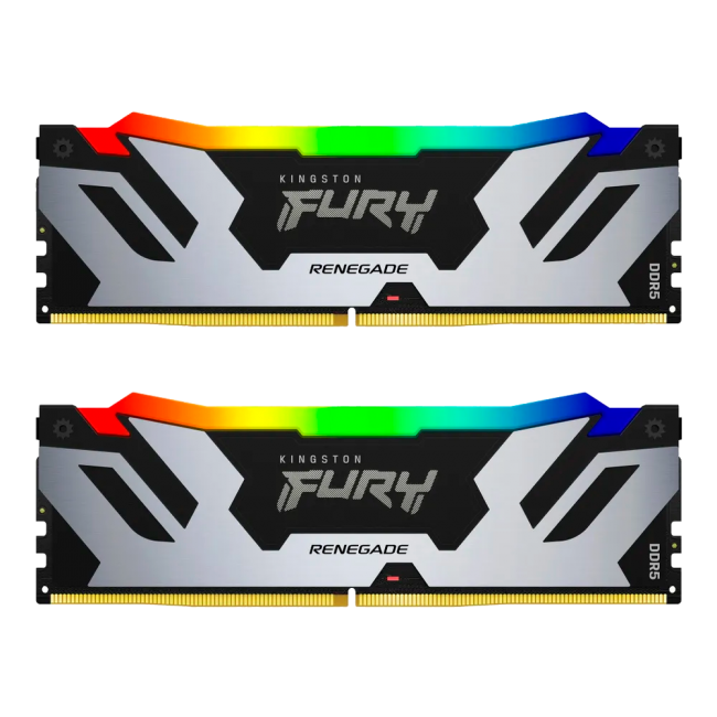 Оперативная память DDR5 32 ГБ 6400 МГц Kingston FURY Renegade Silver RGB (KF564C32RSAK2-32) модулей 2 шт. купить! 