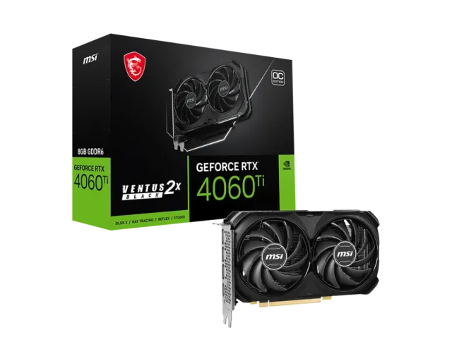 Видеокарта MSI GeForce RTX 4060 Ti VENTUS 2X BLACK OC (RTX 4060 Ti VENTUS 2X BLACK 8G OC), Retail купить! 