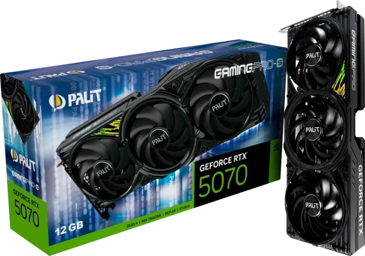 Видеокарта Palit GeForce RTX 5070 GamingPro S (NE75070019K9-GB2050U), Retail купить! 