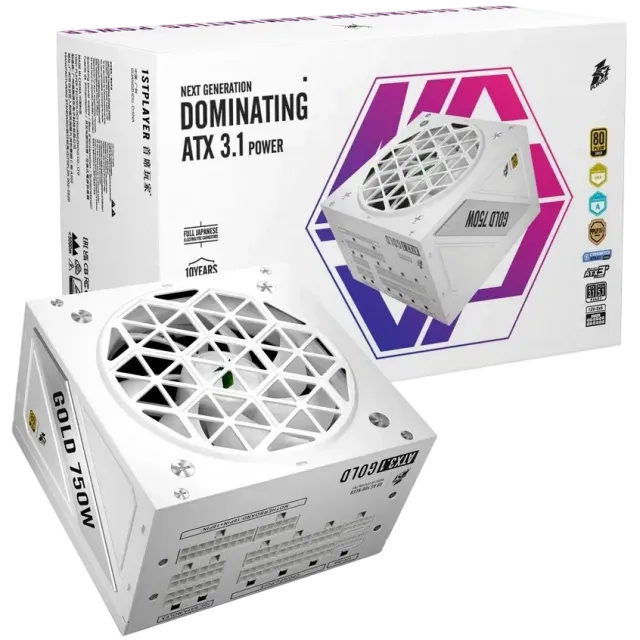 Блок питания 1STPLAYER 750W NGDP GOLD White (HA-750BA4-WH) 16 Pin (PCIe 5.0 Connector Cable Details) купить! 