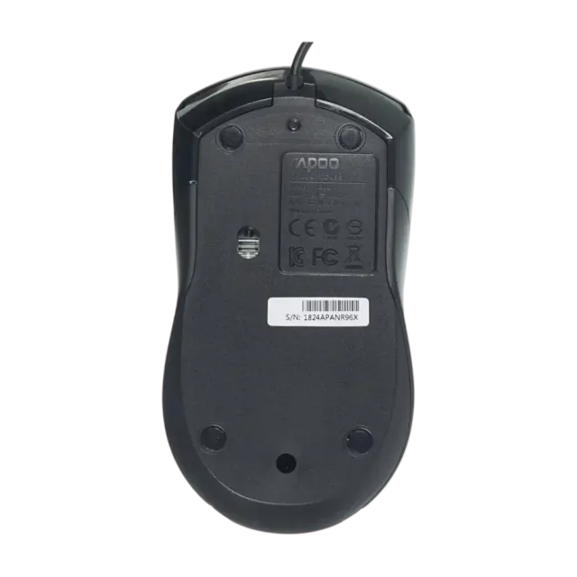 Бесшумная мышь Rapoo N1600 Silent USB Black проводная
