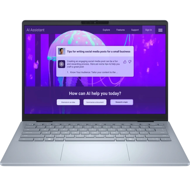 Ноутбук Dell 14 Plus DB14255 (AMD Ryzen AI 7 350/14" 1980x1200/16Gb/1Tb SSD/AMD Radeon 860M/Win 11 Home) Ice Blue - фото