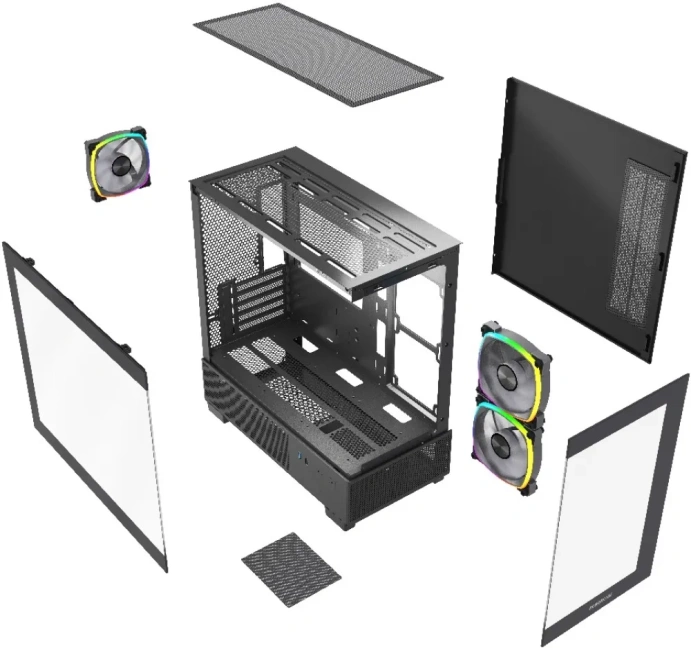 Компьютерный корпус Powercase Vision Micro M3B TG ARGB Black (CVMMB-A3) купить! 