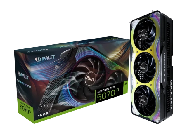 Видеокарта Palit GeForce RTX 5070 Ti GameRock 16Gb (NE7507T019T2-GB2030G), Retail купить! 