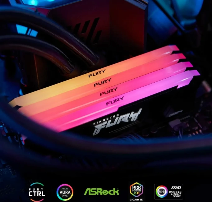 Оперативная память DDR4 32Gb 3600MHz Kingston Fury Beast RGB (KF436C18BB2AK2/32) (2x16Gb KIT) купить! 