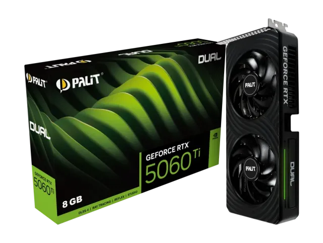 Видеокарта Palit GeForce RTX 5060 Ti Dual 8GB (NE7506T019P1-GB2062D) купить! 