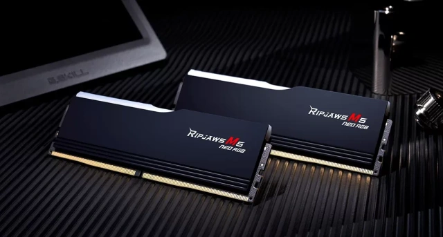 Оперативная память DDR5 32 Gb 6000 MHz G.Skill RIPJAWS M5 NEO RGB Black (F5-6000J3636F16GX2-RM5NRK) купить! 
