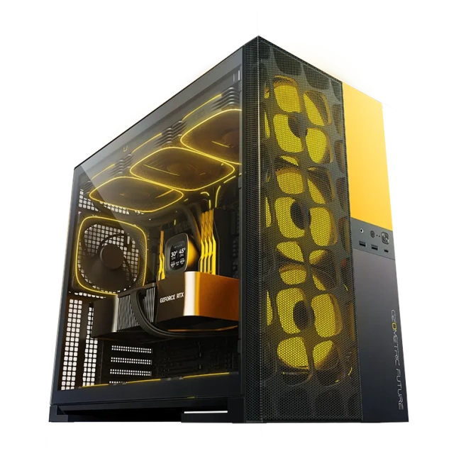 Игровой компьютер 992045 (Core i5-14400F 2500 ГГц/Intel B760/32 ГБ DDR5 6 ГГц/1024 ГБ SSD/RTX 5070 12 ГБ/Wi-Fi/750W/Geometric Future Model 5 ARGB Vent Black Yellow) - купить по выгодной цене!