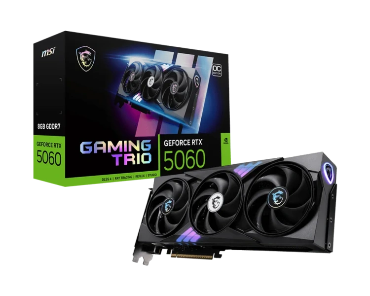 Видеокарта MSI GeForce RTX 5060 8G GAMING TRIO OC (G5060-8GTC), Retail купить! 