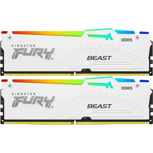 Оперативная память DDR5 64 Gb 5600 MHz Kingston FURY Beast AMD RGB White (KF556C36BWEAK2-64) купить! 
