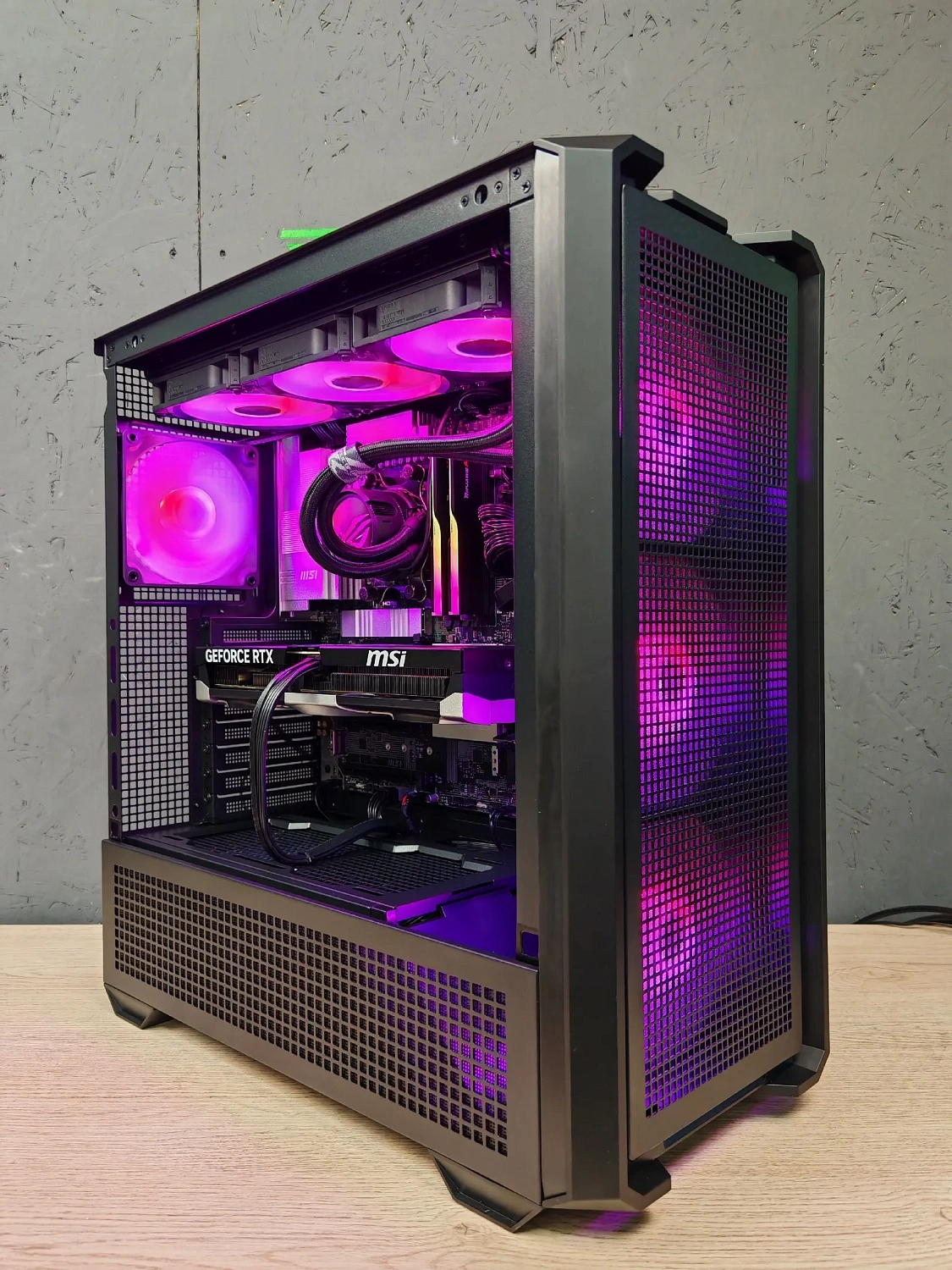 Игровой компьютер 989712 (Ryzen 9 9900X3D 4,4 ГГц/AMD B850/32 ГБ DDR5 6 ГГц/2048 ГБ SSD/RTX 5080 16 ГБ/Wi-Fi/1000W/MSI MAG FORGE 320R AirFlow TG ARGB)