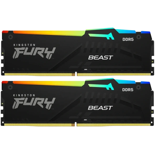 Оперативная память DDR5 32 Gb 6400 MHz Kingston FURY Beast RGB Black (KF564C32BBAK2-32) купить! 