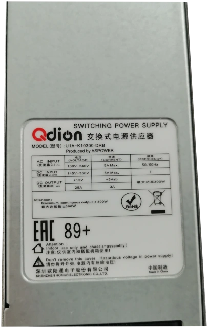 Блок питания Qdion 300W 1U Slim (U1A-K10300-DRB) купить! 