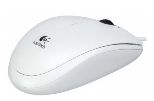 Мышь проводная Logitech B100 White