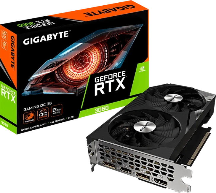 Видеокарта Gigabyte GeForce RTX 3060 8Gb (GV-N3060GAMING OC-8GD 2.0) купить! 