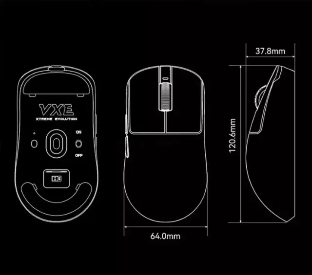 Игровая мышь беспроводная VXE Dragonfly R1 SE+ радиоканал/bluetooth White