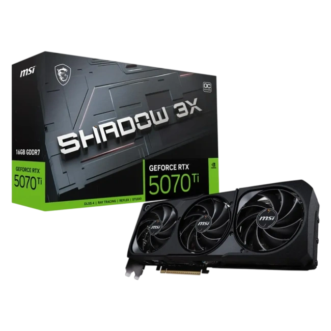 Видеокарта MSI GeForce RTX 5070 Ti SHADOW 3X OC 16G (G507T-16S3C), Retail купить! 