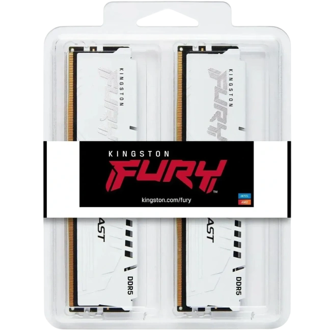 Оперативная память DDR5 64 Gb 5600 MHz Kingston FURY Beast White (KF556C40BWK2-64) купить! 