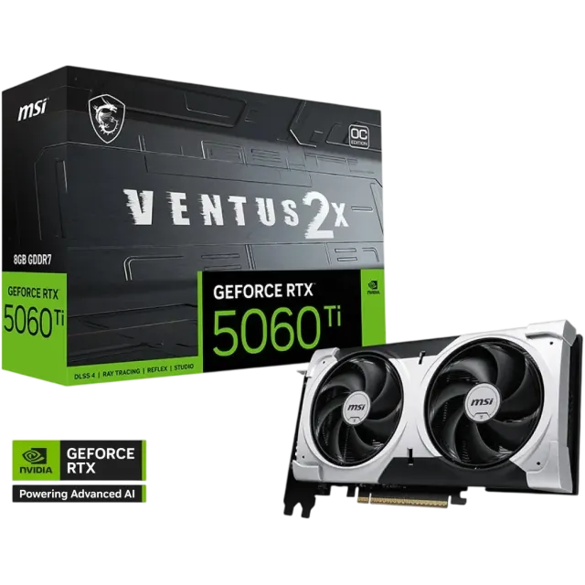 Видеокарта MSI GeForce RTX 5060 Ti 8G VENTUS 2X OC PLUS (G506T-8V2CP), Retail купить! 
