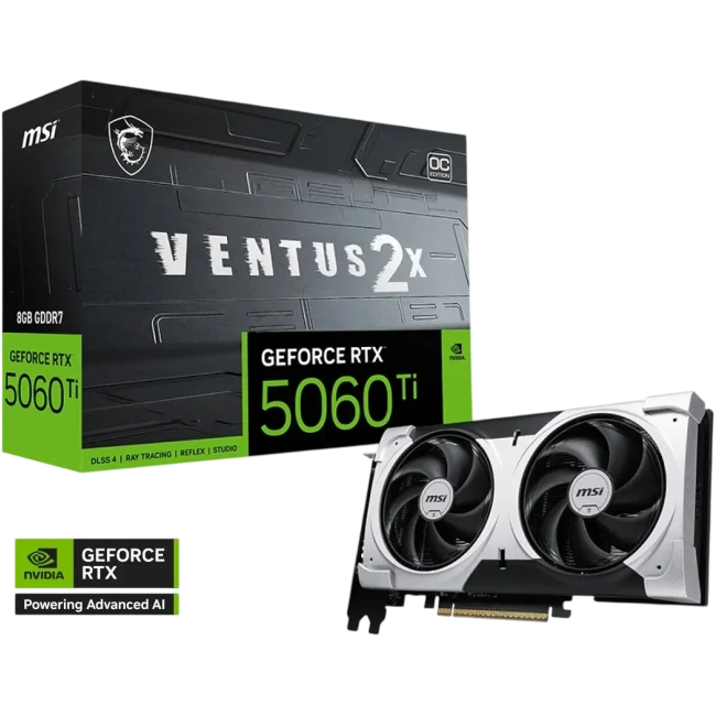 Видеокарта MSI GeForce RTX 5060 Ti 8G VENTUS 2X OC PLUS (G506T-8V2CP), Retail купить! 