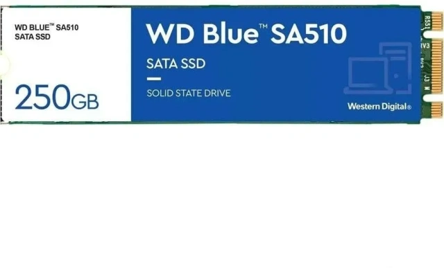 Твердотельный накопитель SSD 250 ГБ M.2 SATA Western Digital SA510 Blue (WDS250G3B0B) купить! 