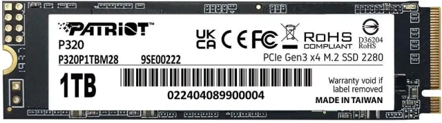 Накопитель SSD Patriot 1000 Gb P320 (P320P1TBM28) купить! 