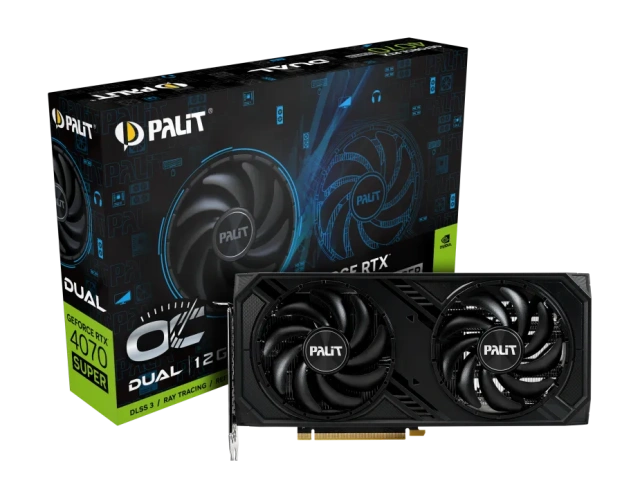 Видеокарта Palit GeForce RTX 4070 Super 12Gb Dual OC (NED407SS19K9-1043D), Retail купить! 
