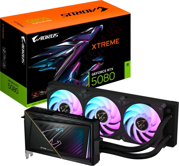 Видеокарта Gigabyte AORUS GeForce RTX 5080 XTREME WATERFORCE 16G (GV-N5080AORUSX W-16GD) купить! 