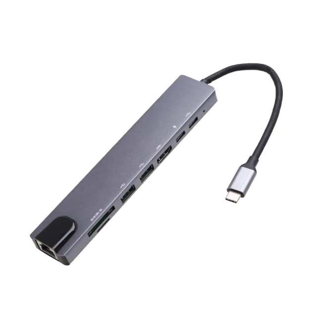 Фото - USB-разветвитель для ноутбука USB 3.0*2/HDMI/RJ-45/Type-C/PD/SD/TF/Micro SD