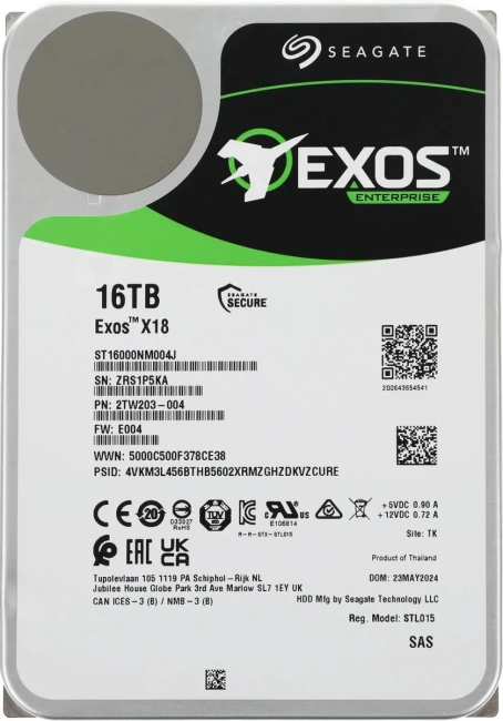Жесткий диск Seagate 16000 Gb EXOS X18 (ST16000NM004J) купить! 