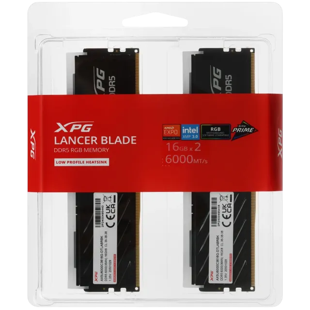 Оперативная память 32 Gb 6000 MHz ADATA XPG LANCER Blade RGB Black (AX5U6000C3616G-DTLABRBK) купить! 