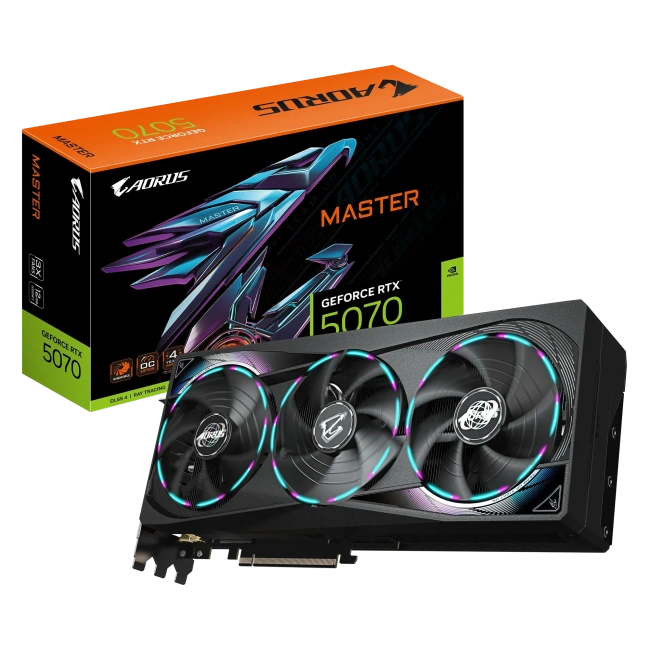 Видеокарта Gigabyte GeForce RTX 5070 AORUS MASTER OC 12Gb (GV-N5070AORUS M-12GD), Retail купить! 