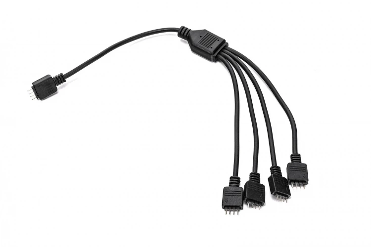 Кабель разветвитель EKWB EK-RGB 4-Way Splitter Cable RGB 4-pin (12V+ R G B) черный купить! 