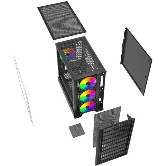 Компьютерный корпус Powercase Mistral Micro C4B ARGB Black (CMMCB-A4) купить! 