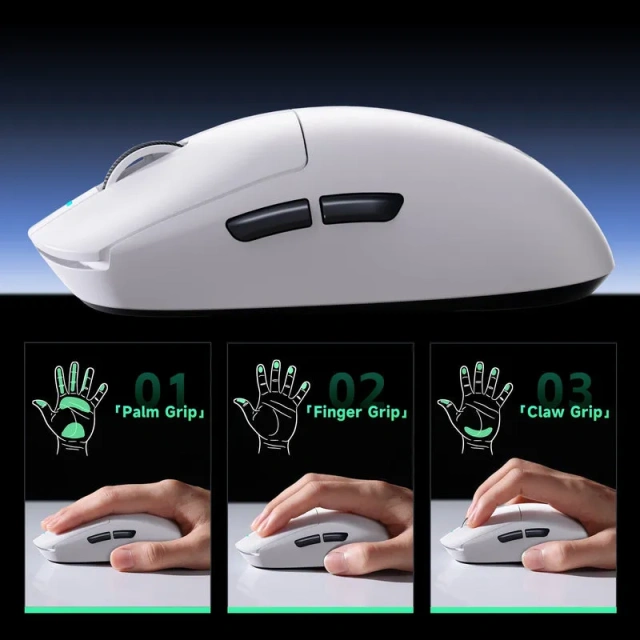 Мышь беспроводная Mchose A7 ultra, радиоканал/bluetooth, 8KHz, белая