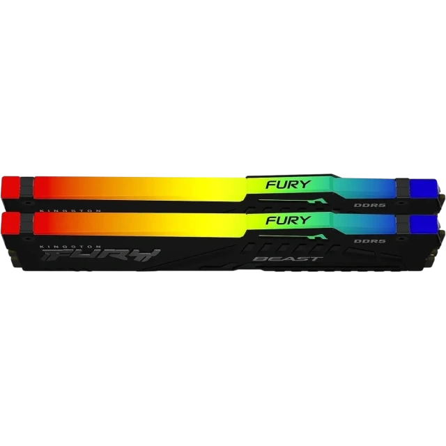 Оперативная память DDR5 16 Gb 5600 MHz Kingston FURY Beast RGB AMD Black (KF556C36BBEAK2-16) купить! 
