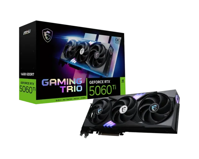Видеокарта MSI GeForce RTX 5060 Ti 16G GAMING TRIO OC (G506T-16GTC) купить! 