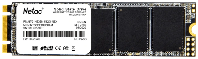 Накопитель SSD 512 ГБ M.2 SATA Netac (NT01N535N-512G-N8X) купить! 