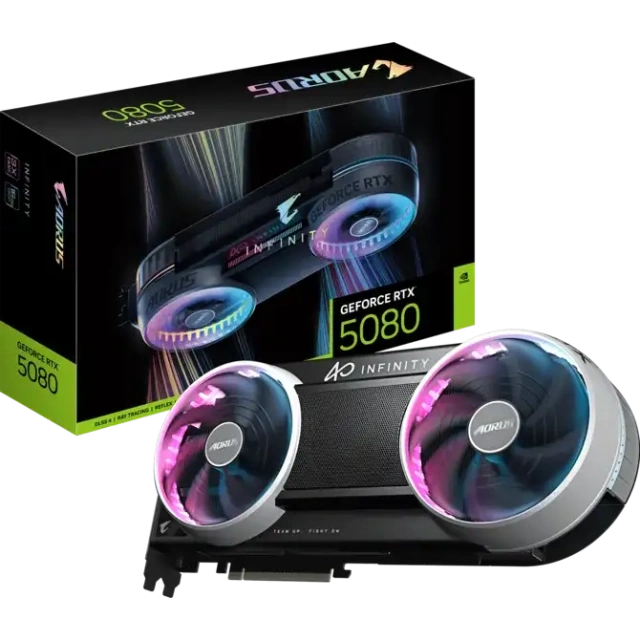 Видеокарта Gigabyte AORUS GeForce RTX 5080 INFINITY 16G (GV-N5080AORUS IF -16GD) купить! 