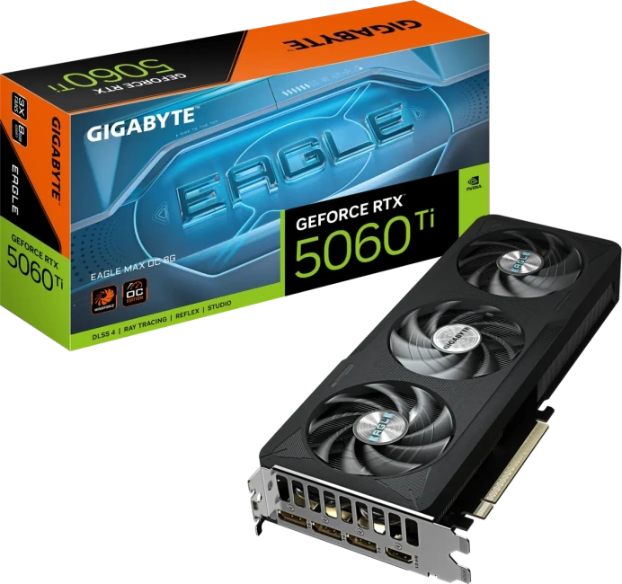 Видеокарта Gigabyte GeForce RTX 5060 Ti  EAGLE MAX OC 8Gb (GV-N506TEAGLEMAX OC-8GD), Retail купить! 