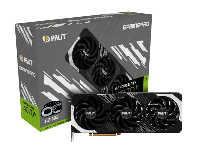 Видеокарта Palit GeForce RTX 4070 Ti 12Gb GAMINGPRO (NED407TT19K9-1043A) купить! 