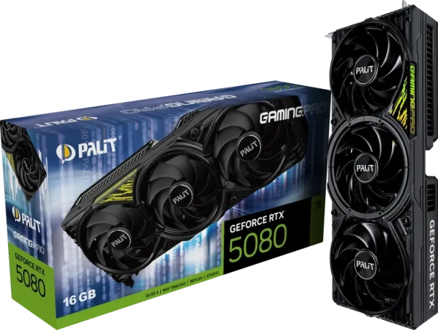 Видеокарта Palit GeForce RTX 5080 GamingPro V1 (NE75080019T2-GB2031Y), Retail купить! 