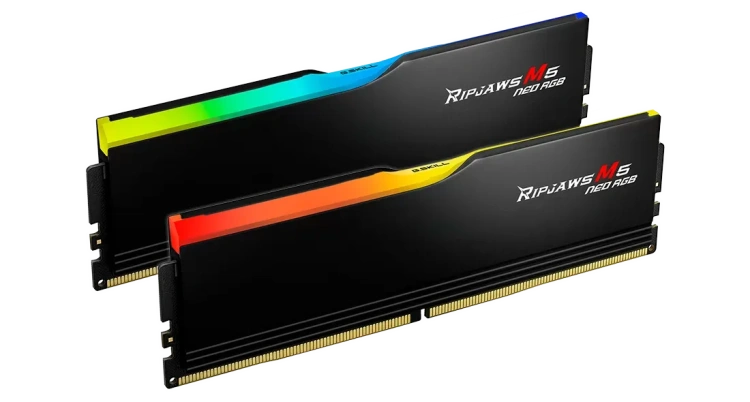 Оперативная память DDR5 32 Gb 6000 MHz G.Skill RIPJAWS M5 NEO RGB Black (F5-6000J3636F16GX2-RM5NRK) купить! 