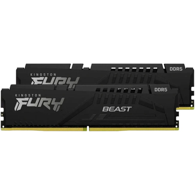 Оперативная память DDR5 32Gb 6400MHz Kingston Fury Beast (KF564C32BBK2-32) (2x16Gb KIT) купить! 