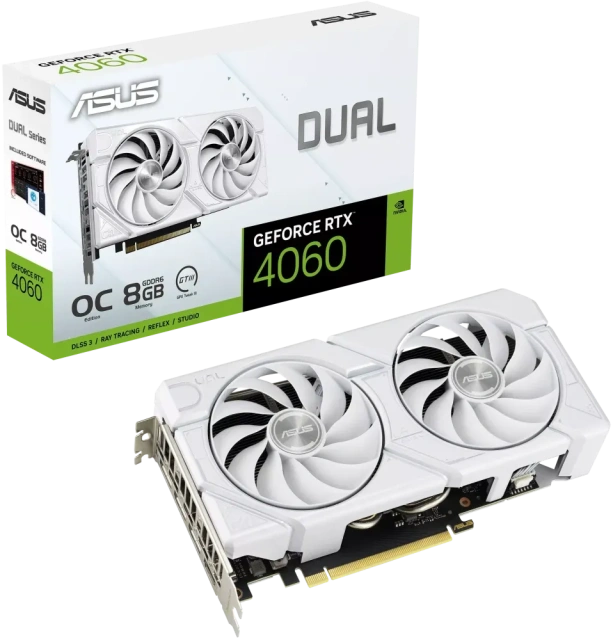 Видеокарта ASUS GeForce RTX 4060 Dual EVO White OC Edition (DUAL-RTX4060-O8G-EVO WHITE) купить! 