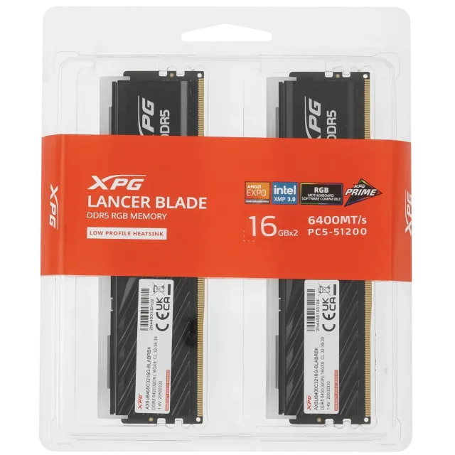 Оперативная память DDR5 32 Gb 6400 MHz ADATA XPG LANCER Blade RGB Black (AX5U6400C3216G-DTLABRBK) купить! 