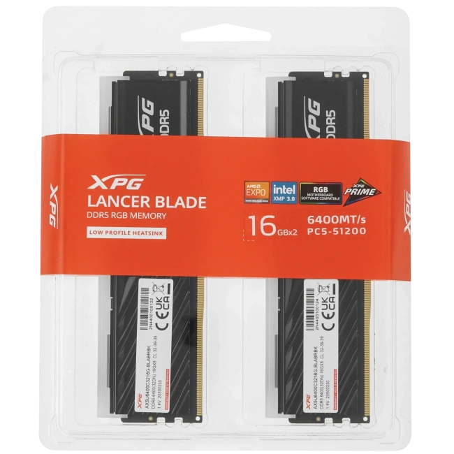 Оперативная память DDR5 32 Gb 6400 MHz ADATA XPG LANCER Blade RGB Black (AX5U6400C3216G-DTLABRBK) купить! 