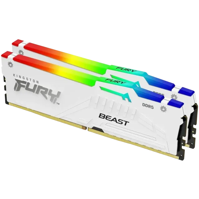 Оперативная память DDR5 64 Gb 6000 MHz Kingston FURY Beast RGB White (KF560C30BWAK2-64) купить! 
