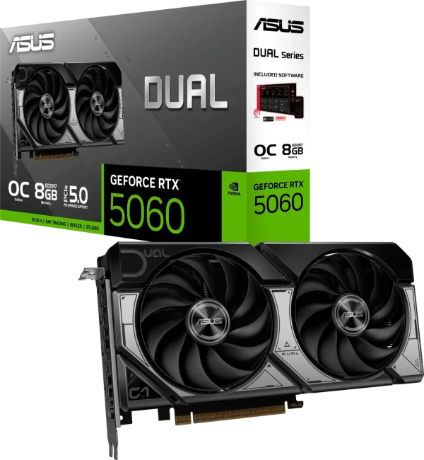 Видеокарта ASUS GeForce RTX 5060 Dual OC Edition (DUAL-RTX5060-O8G), Retail купить! 