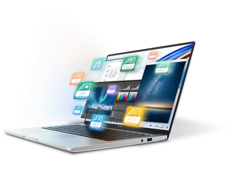 Ноутбук HONOR MagicBook X14 Plus 2024 (Ryzen 7 8845HS/14"/2.8K (2880x1800)/16 Гб/512 Гб SSD/Radeon 780M/Win 11 Home) Silver - фото